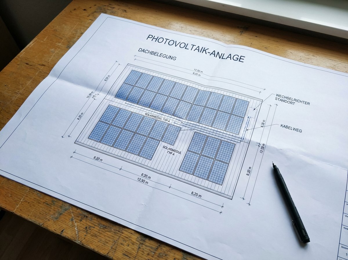 Anlagenplanung — Dachbelegungsplan von ELMETIC